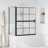Vidaxl bad douchescreen zwart en transparant 116 x 68 x 128 cm