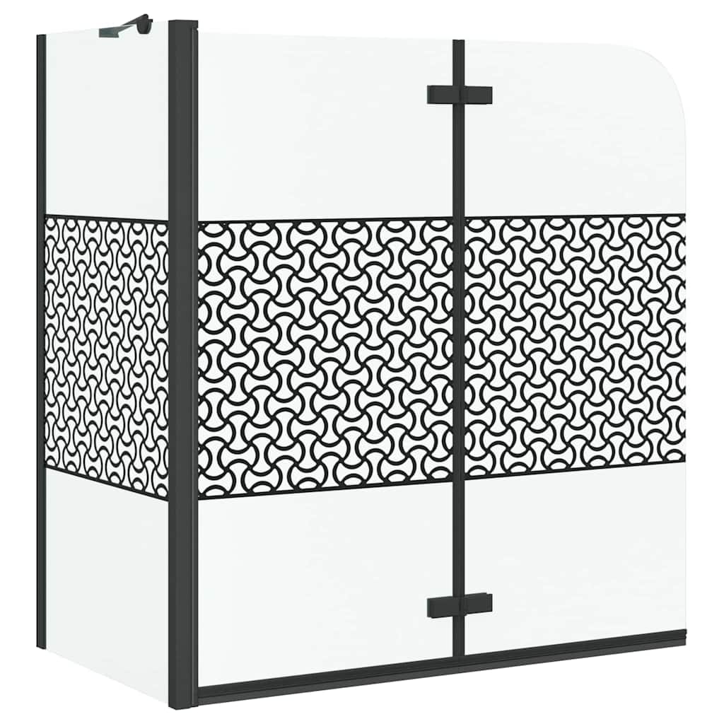 Vidaxl badomheining zwart 120 x 67 x 129 cm gelaagd glas en aluminium