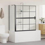 Vidaxl bad douchescreen zwart en transparant 116 x 68 x 128 cm