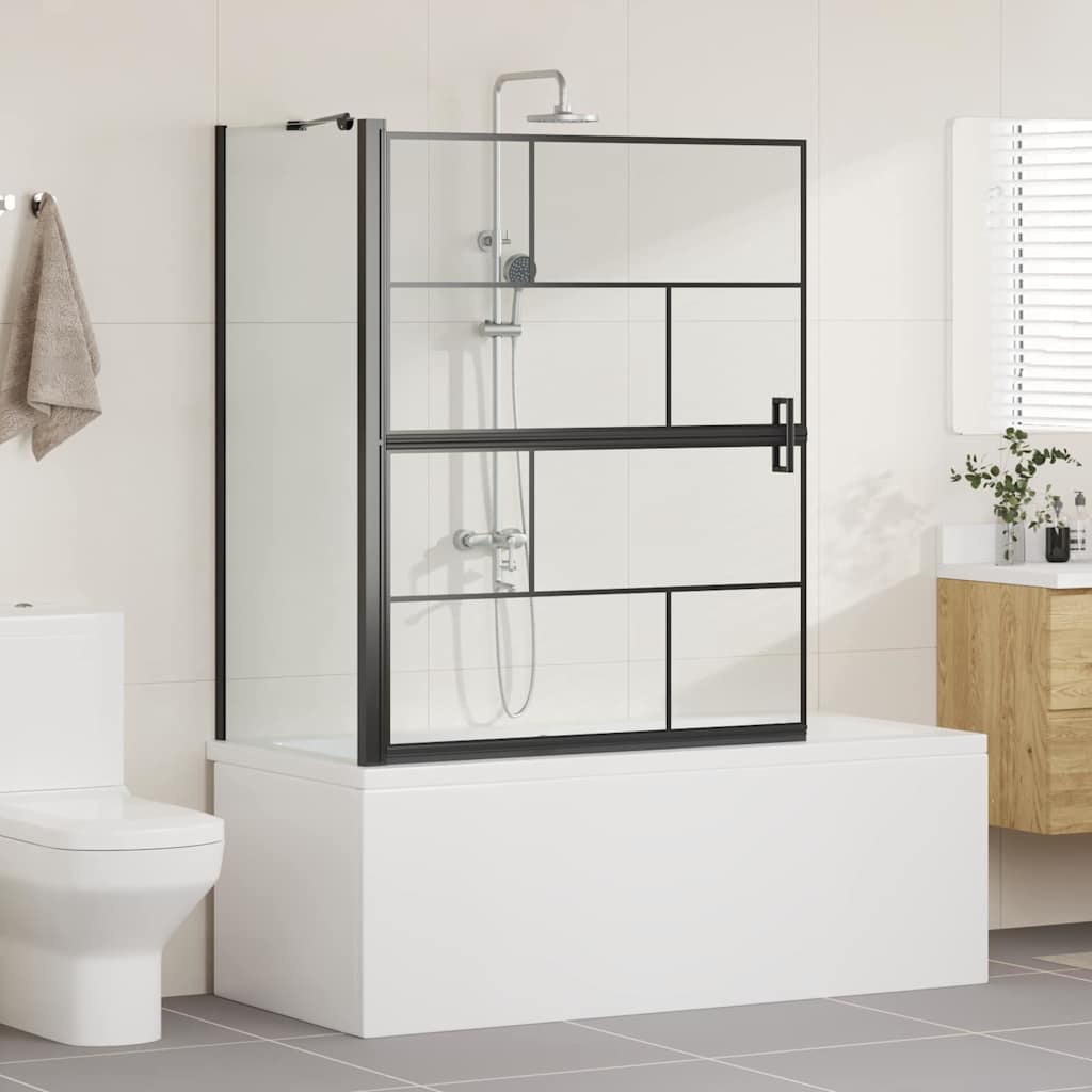 Vidaxl bad douchescreen zwart en transparant 116 x 68 x 128 cm