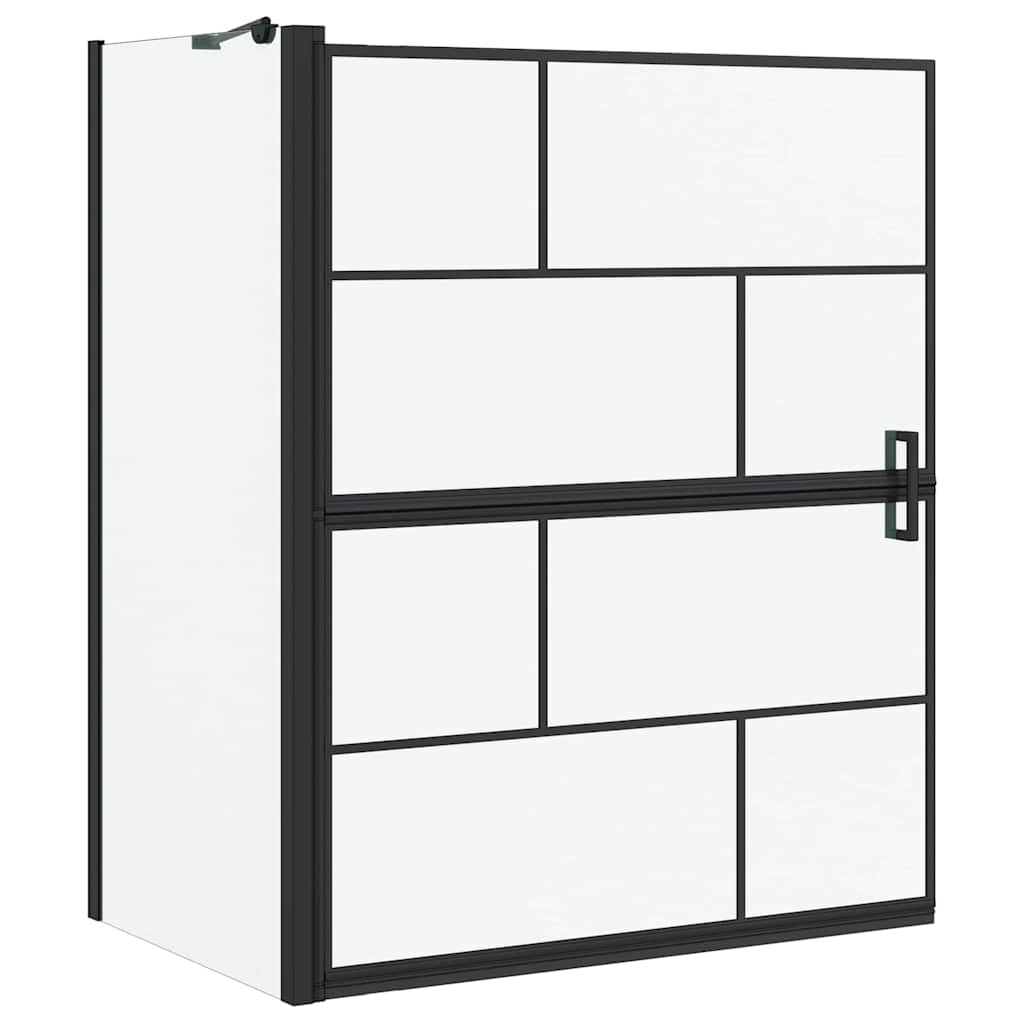 Vidaxl bad douchescreen zwart en transparant 116 x 68 x 128 cm
