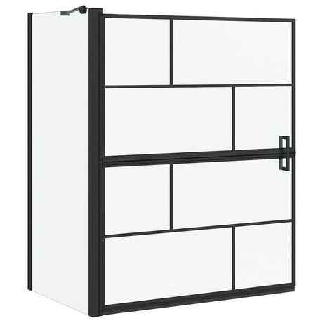 Vidaxl bad douchescreen zwart en transparant 116 x 68 x 128 cm