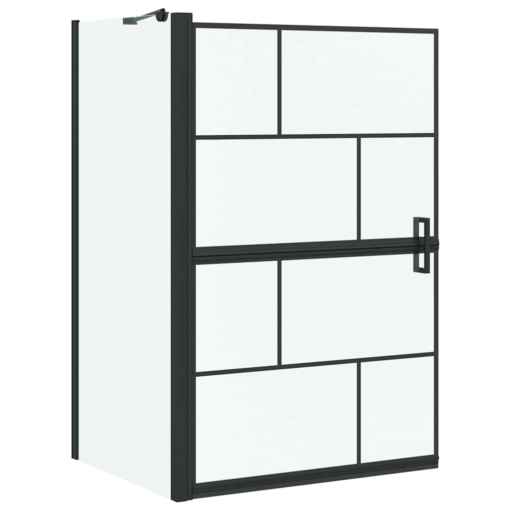 Vidaxl bad douchescreen zwart en transparant 116 x 68 x 128 cm