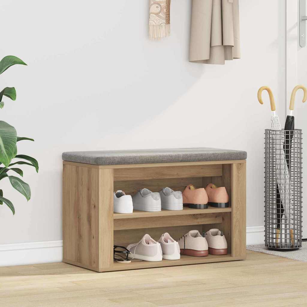 Vidaxl schoenenrek met plank artisanaal eikenkleurig 75 x 35 x 45 cm
