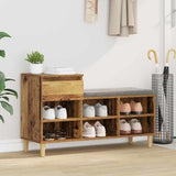 Vidaxl schoenenkast met lade oudhout 102 x 36 x 60 cm bewerkt hout