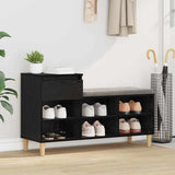 Vidaxl schoenenkast met lade zwart eiken 102 x 36 x 60 cm bewerkt hout