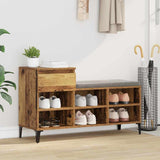 Vidaxl schoenenkast met lade oud hout 102 x 36 x 60 cm bewerkt hout