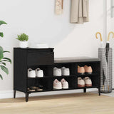Vidaxl schoenenkast met lade zwart eiken 102 x 36 x 60 cm bewerkt hout