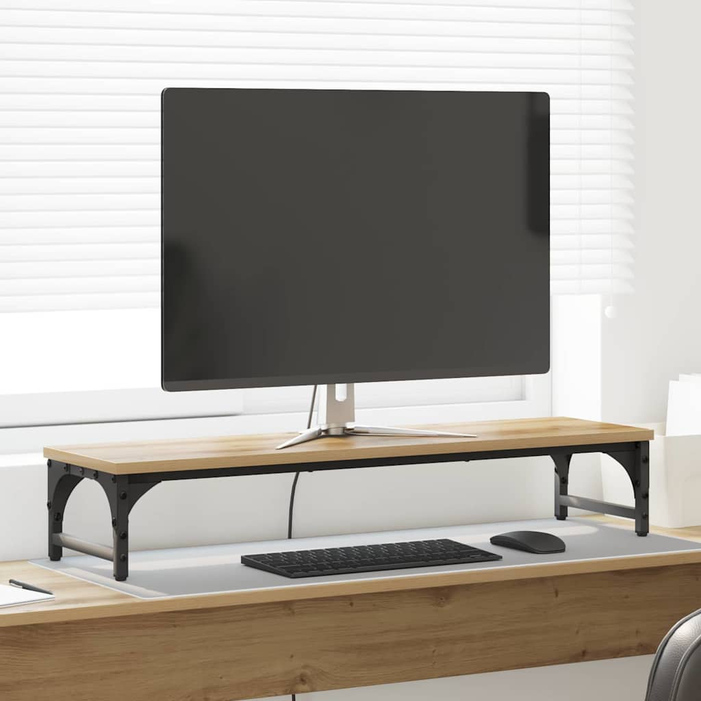 Vidaxl monitor stand artisan eiken 85 x 23 x 15,5 cm bewerkt hout