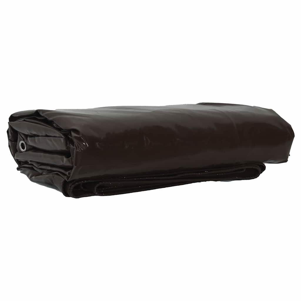 Vidaxl zeil 650g m² bruin 5 x 8 m canvas met pvc-coating