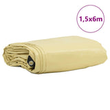 Vidaxl zeil 650g m² beige 1,5 x 6 m canvas met pvc-coating