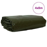 Vidaxl zeil 650g m² olijf groen 4 x 8 m canvas met pvc-coating