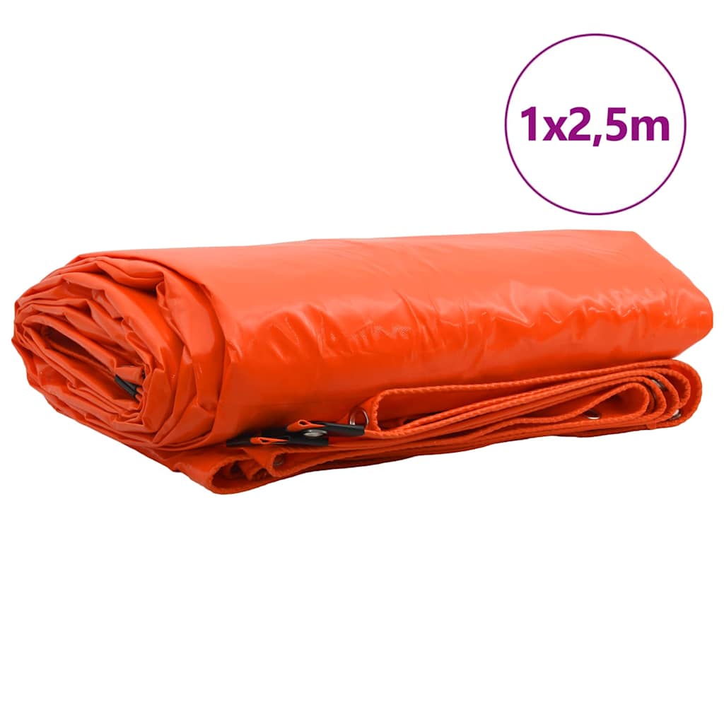 Vidaxl zeil 650g m² oranje 1 x 2,5 m canvas met pvc-coating