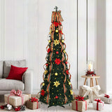 Vidaxl kunstkerstboom met 200 led met standaard groen 215 cm pvc