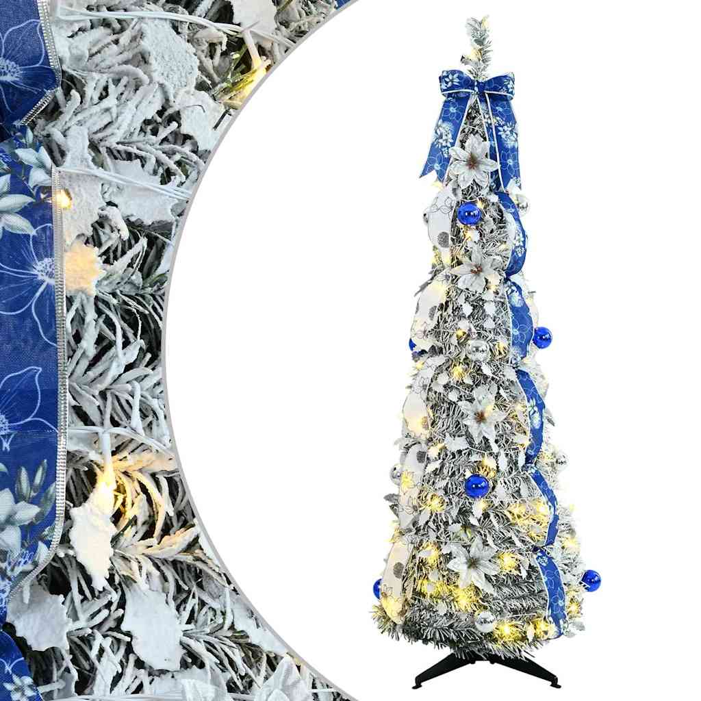 Vidaxl kunstkerstboom met 100 led met standaard wit 150 cm pvc