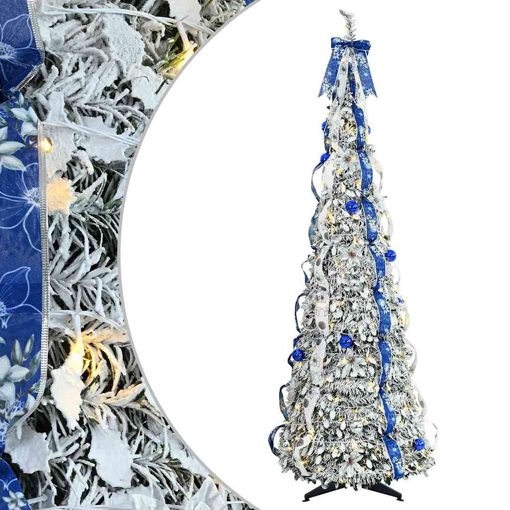 Vidaxl kunstkerstboom met 200 led met standaard wit 210 cm pvc