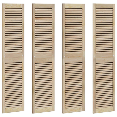 Vidaxl kastdeur 4 pcs naturel 170 x 2,1 x 39,5 cm massief grenenhout