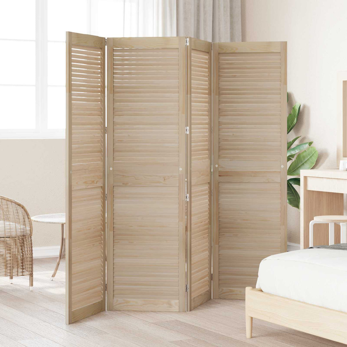 Vidaxl kastdeur 4 pcs naturel 170 x 2,1 x 49,5 cm massief grenenhout