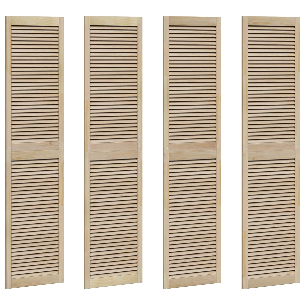 Vidaxl kastdeur 4 pcs naturel 201 x 2,1 x 49,5 cm massief grenenhout
