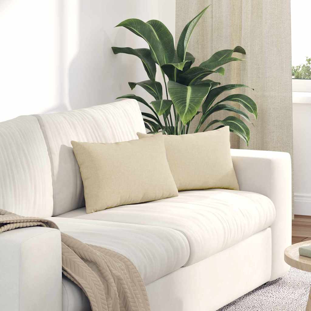 Vidaxl sofa kussens 2 pcs crème 50 x 30 cm stof
