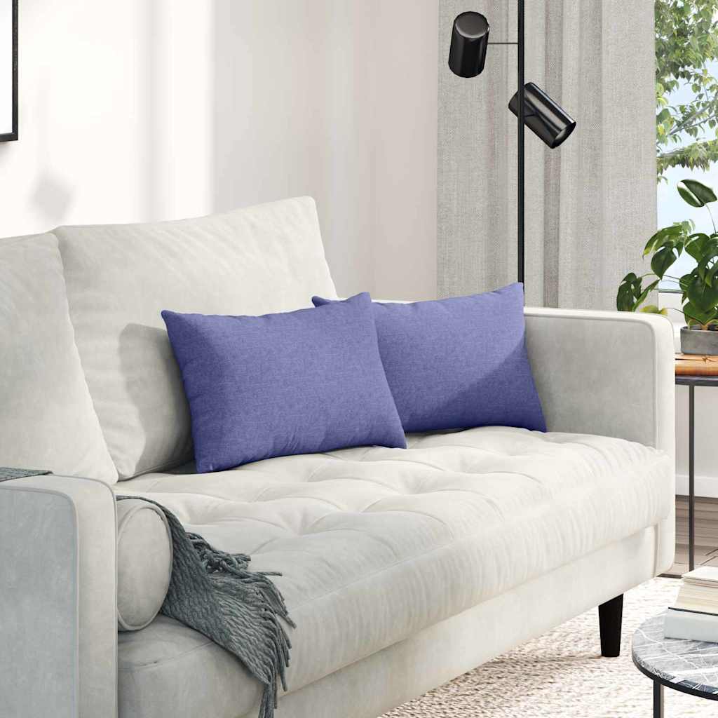 Vidaxl sofa kussens 2 pcs jeans blauw 50 x 30 cm stof
