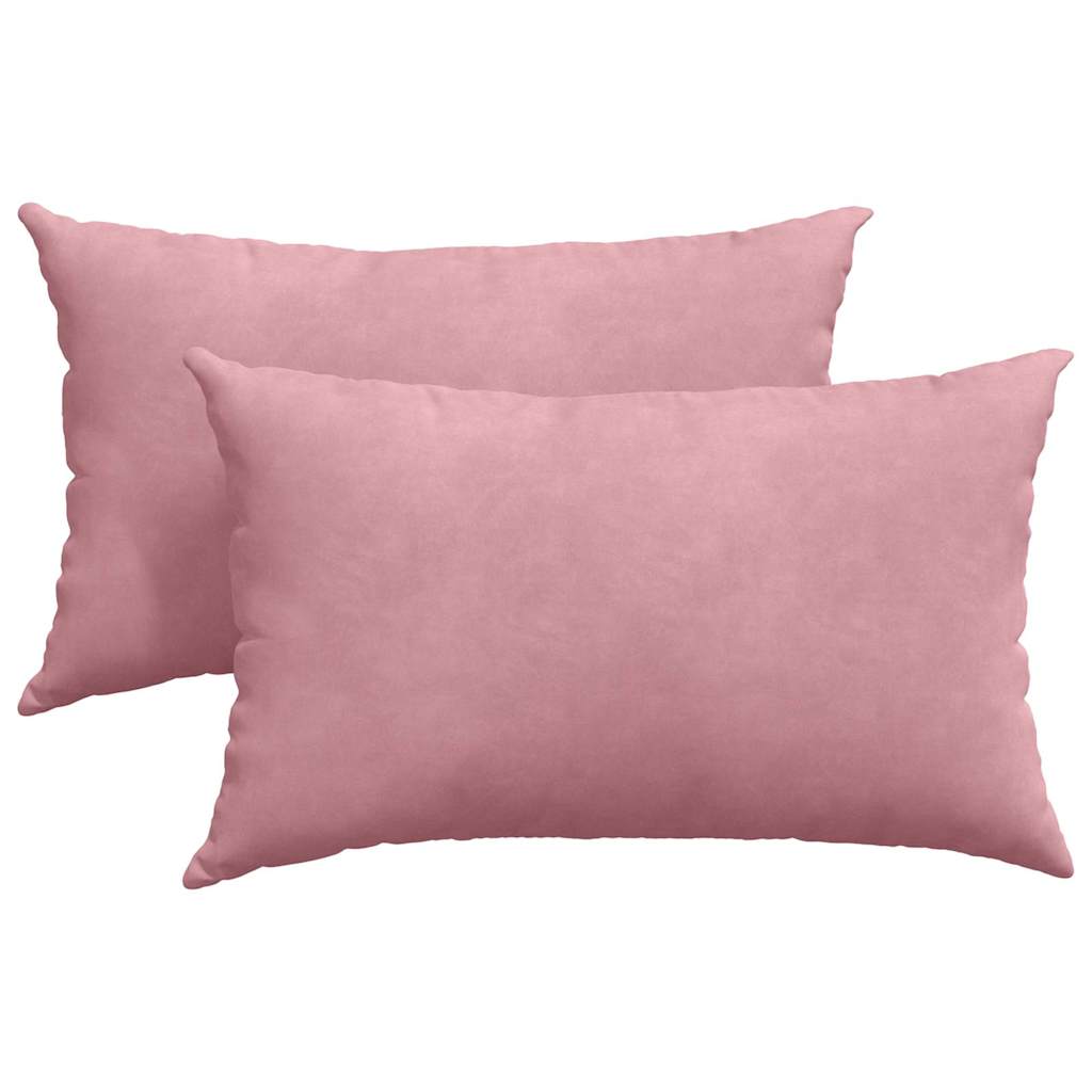 Vidaxl sofa kussens 2 stuks roze 50 x 30 cm cordstof