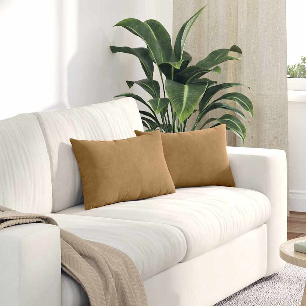 Vidaxl sofa kussens 2 stuks bruin 50 x 30 cm cordstof