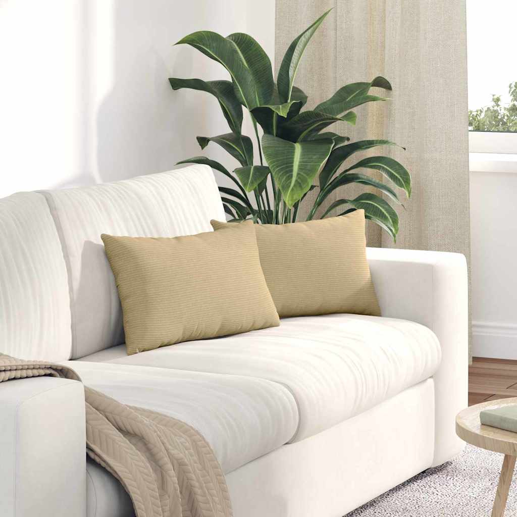 Vidaxl sofa kussens 2 stuks grijs groen 50 x 30 cm cordstof