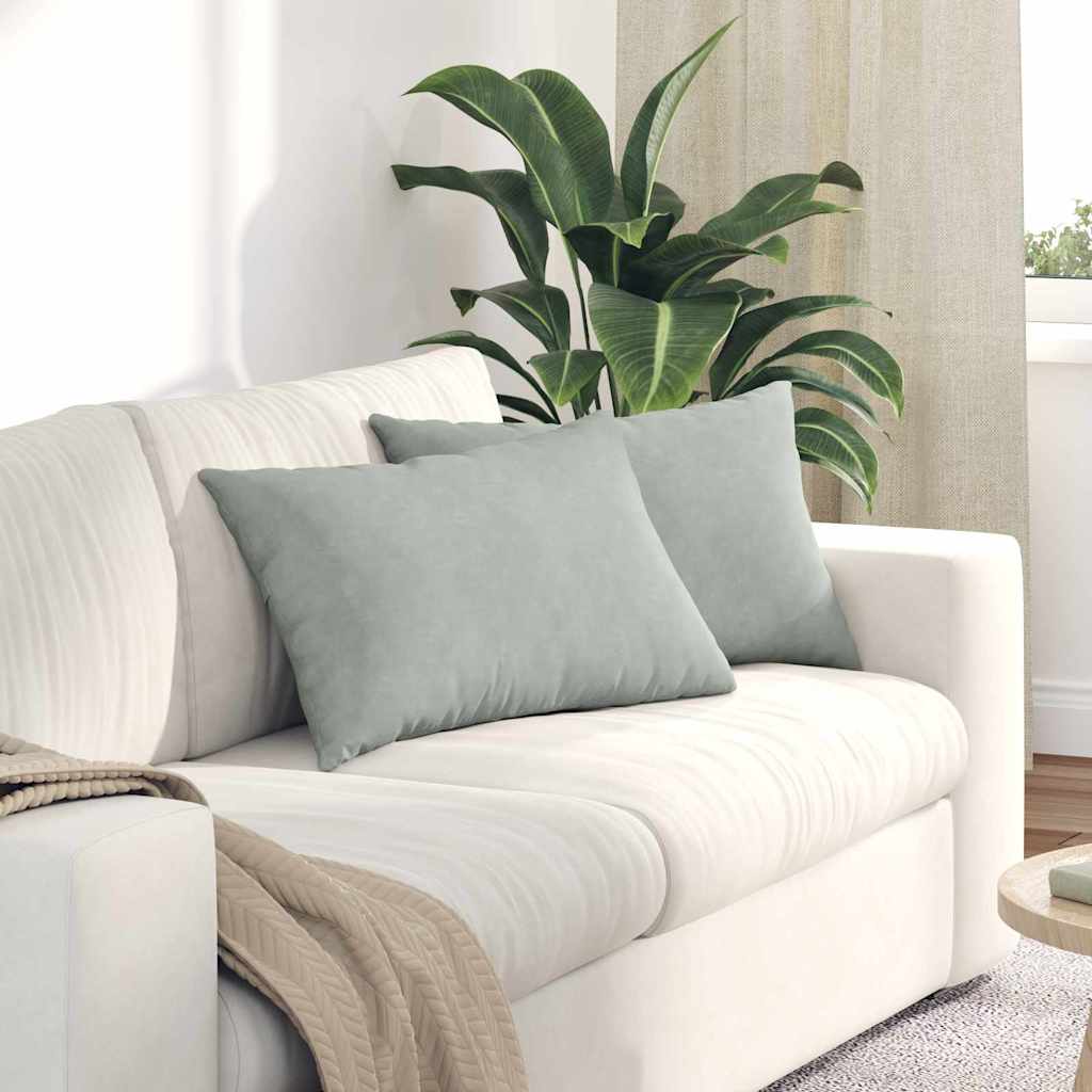 Vidaxl sofa kussens 2 stuks lichtgrijs 60 x 40 cm cordstof