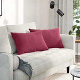 Vidaxl sofa kussens 2 stuks wijnrood 60 x 40 cm cordstof