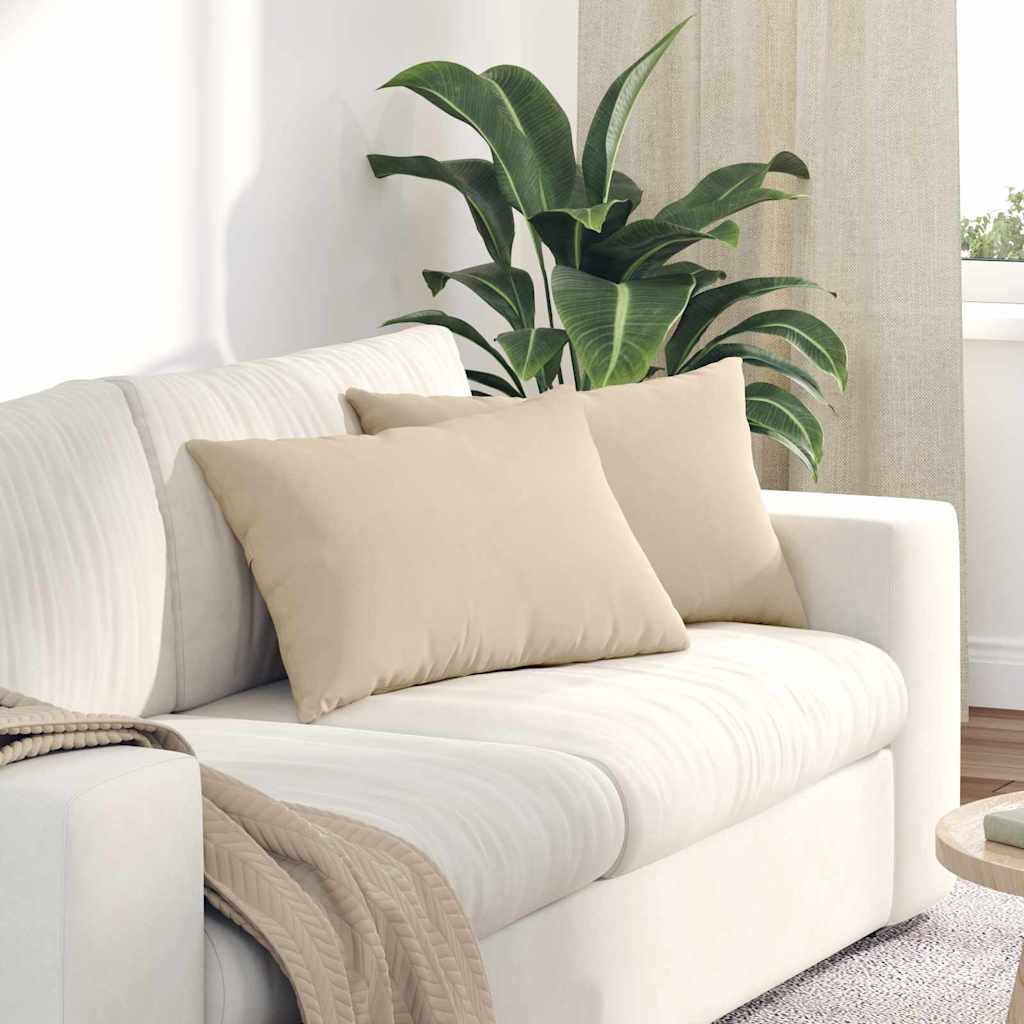 Vidaxl sofa kussens 2 stuks crème 60 x 40 cm stof