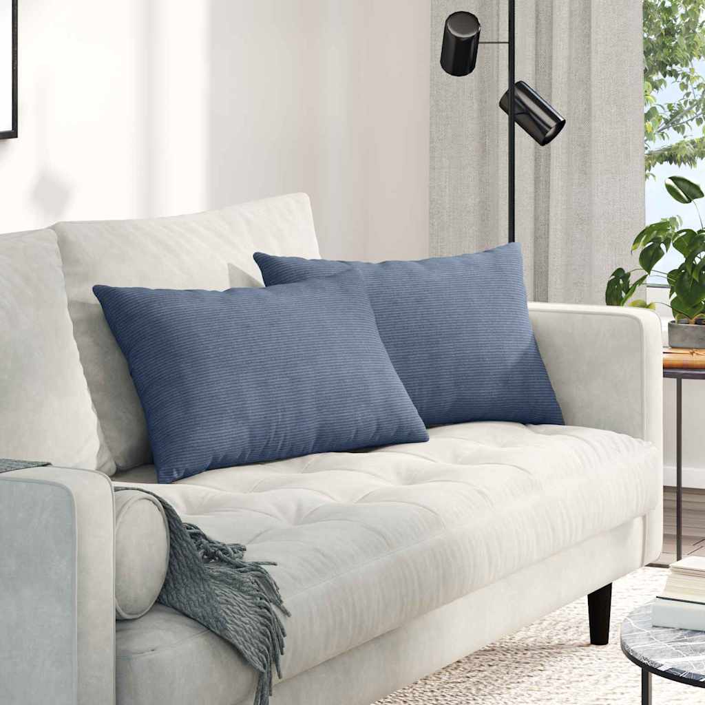 Vidaxl sofa kussens 2 stuks blauw 60 x 40 cm cordstof