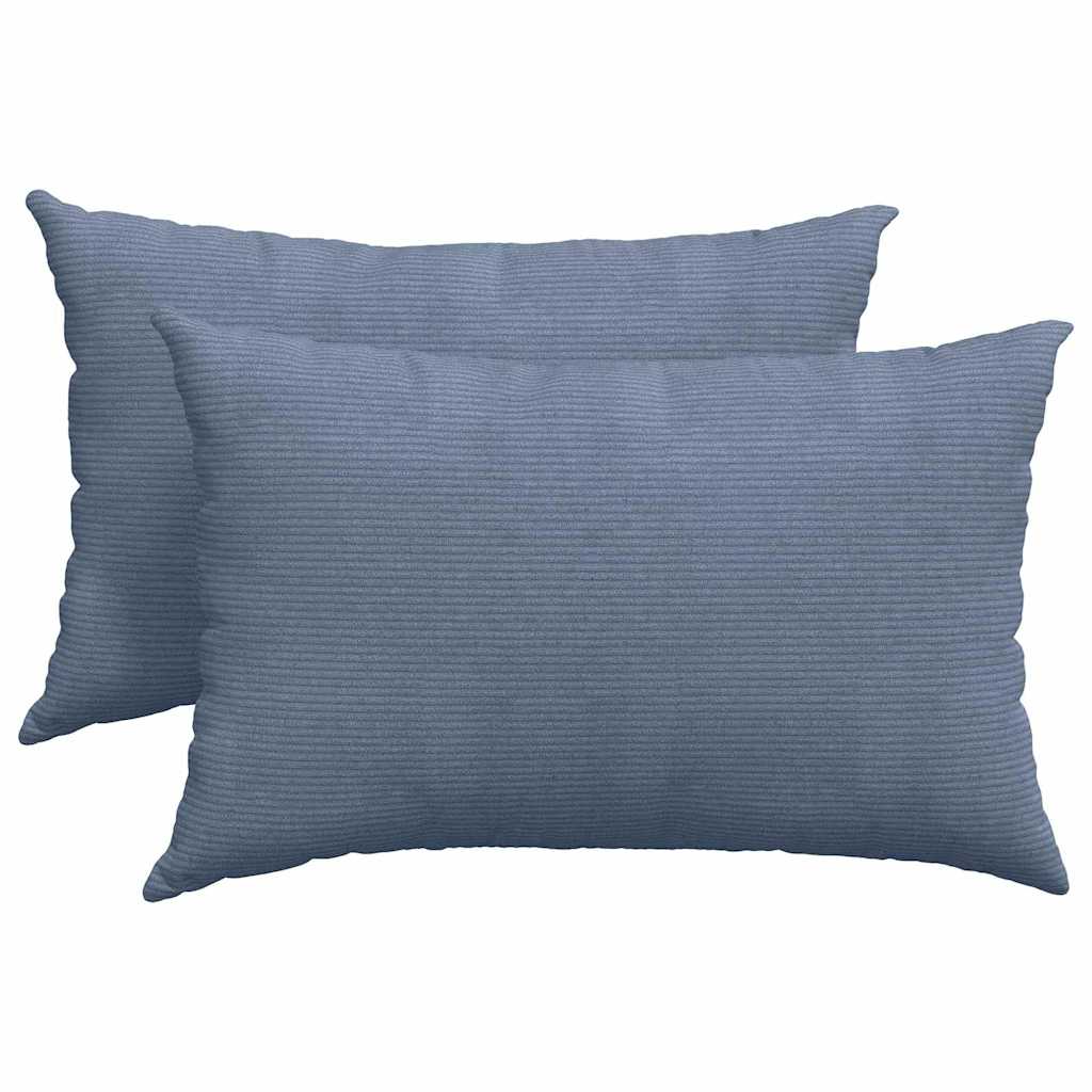 Vidaxl sofa kussens 2 stuks blauw 60 x 40 cm cordstof