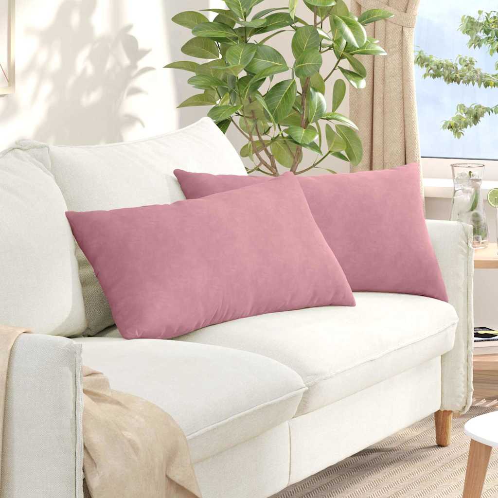 Vidaxl sofa kussens 2 stuks roze 80 x 40 cm cordstof