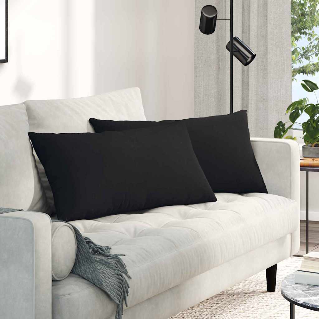 Vidaxl sofa kussens 2 stuks zwart 80 x 40 cm stof