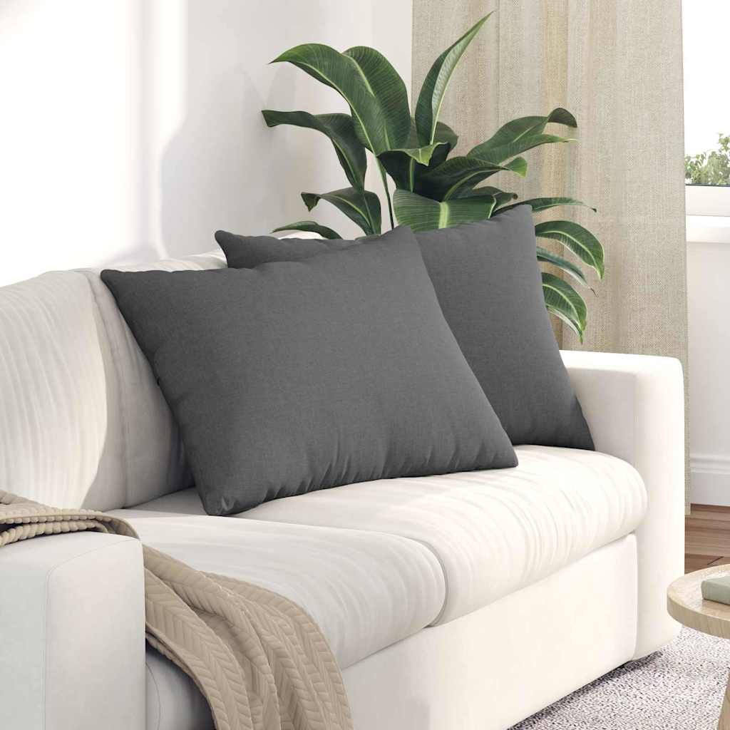 Vidaxl sofa kussens 2 pcs donkergrijs 70 x 50 cm stof