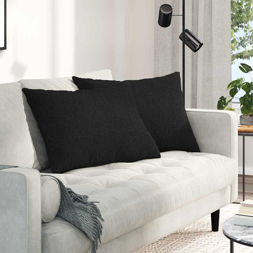 Vidaxl sofa kussens 2 pcs zwart 70 x 50 cm stof