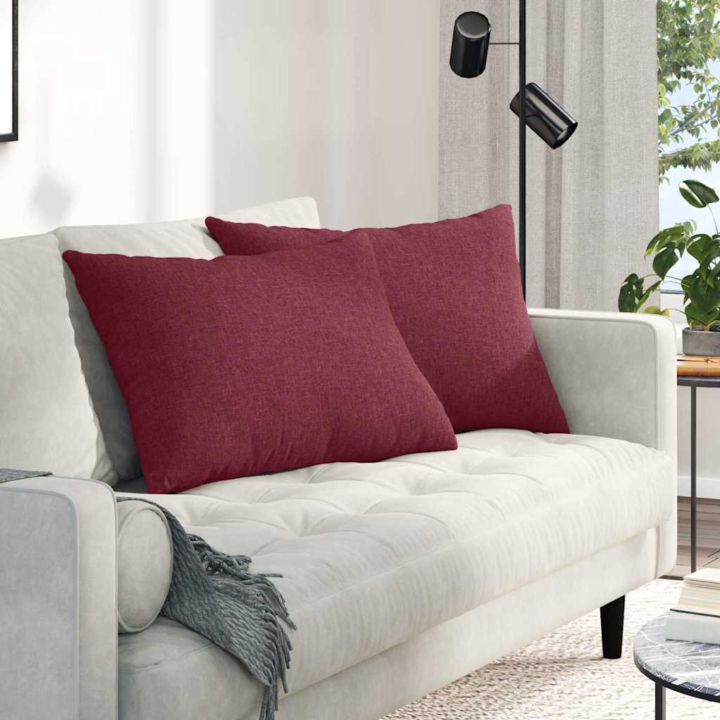 Vidaxl sofa kussens 2 pcs wijnrood 70 x 50 cm stof