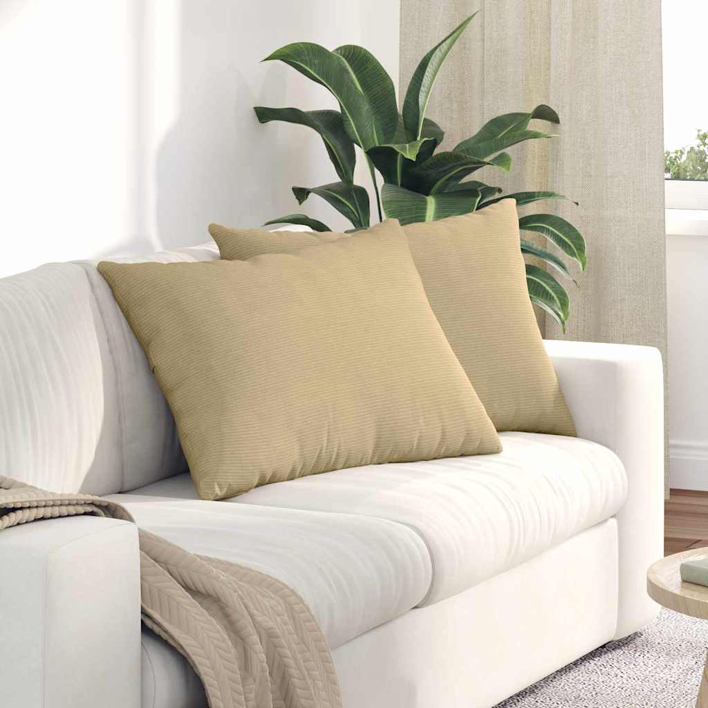 Vidaxl sofa kussens 2 stuks grijs groen 70 x 50 cm cordstof