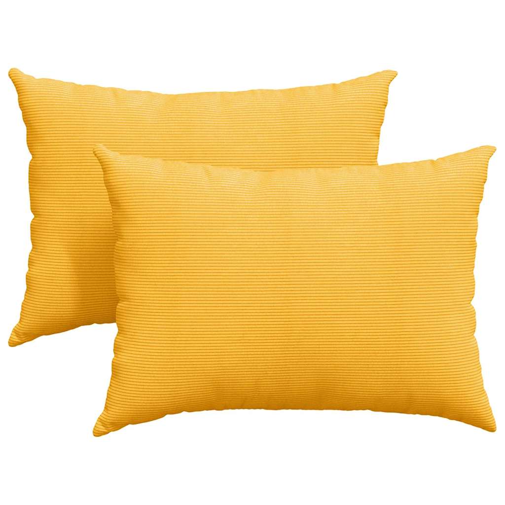 Vidaxl sofa kussens 2 stuks lichtgeel 70 x 50 cm cordstof