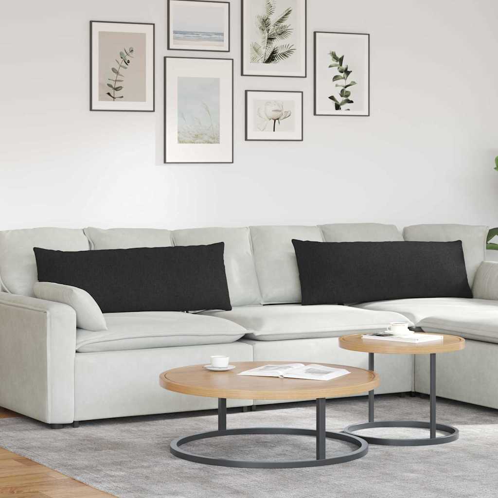 Vidaxl sofa kussens 2 pcs zwart 120 x 40 cm stof