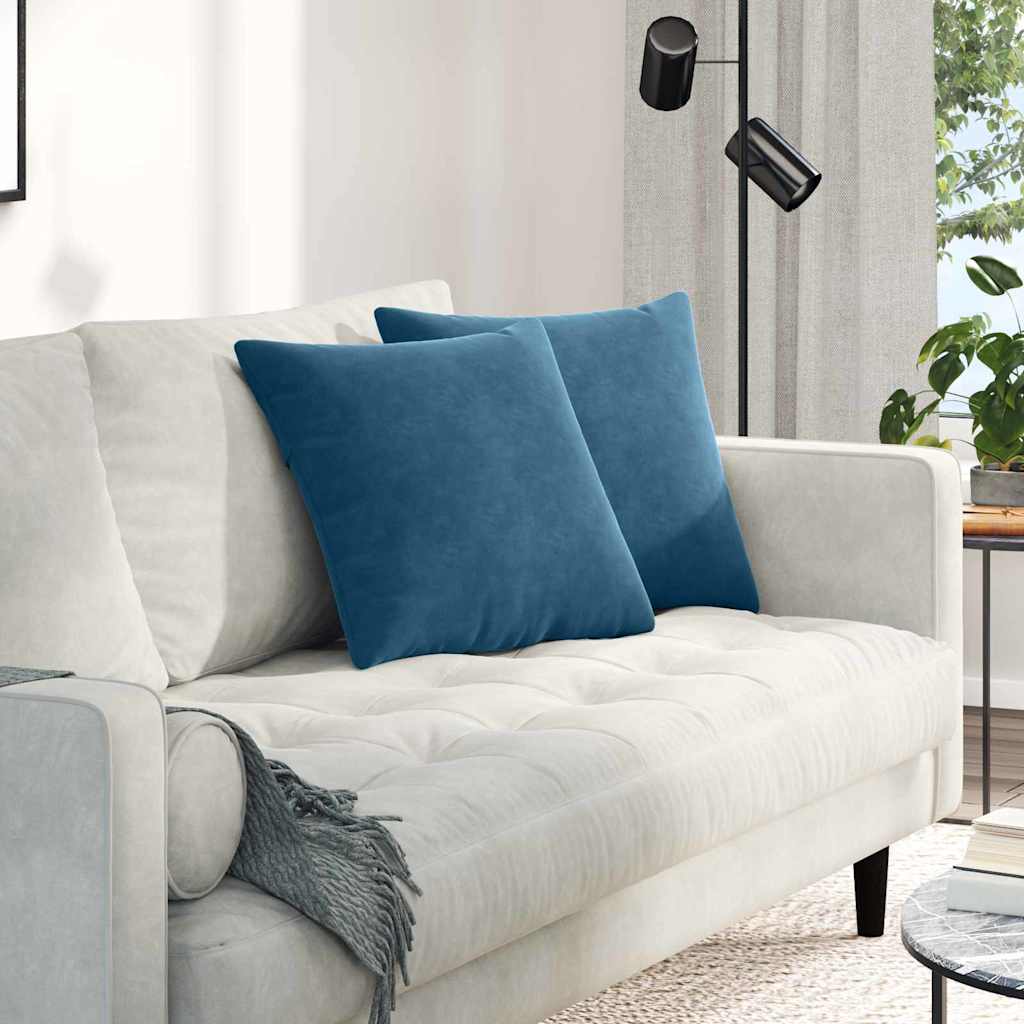 Vidaxl sofa kussens 2 stuks blauw 45 x 45 cm cordstof