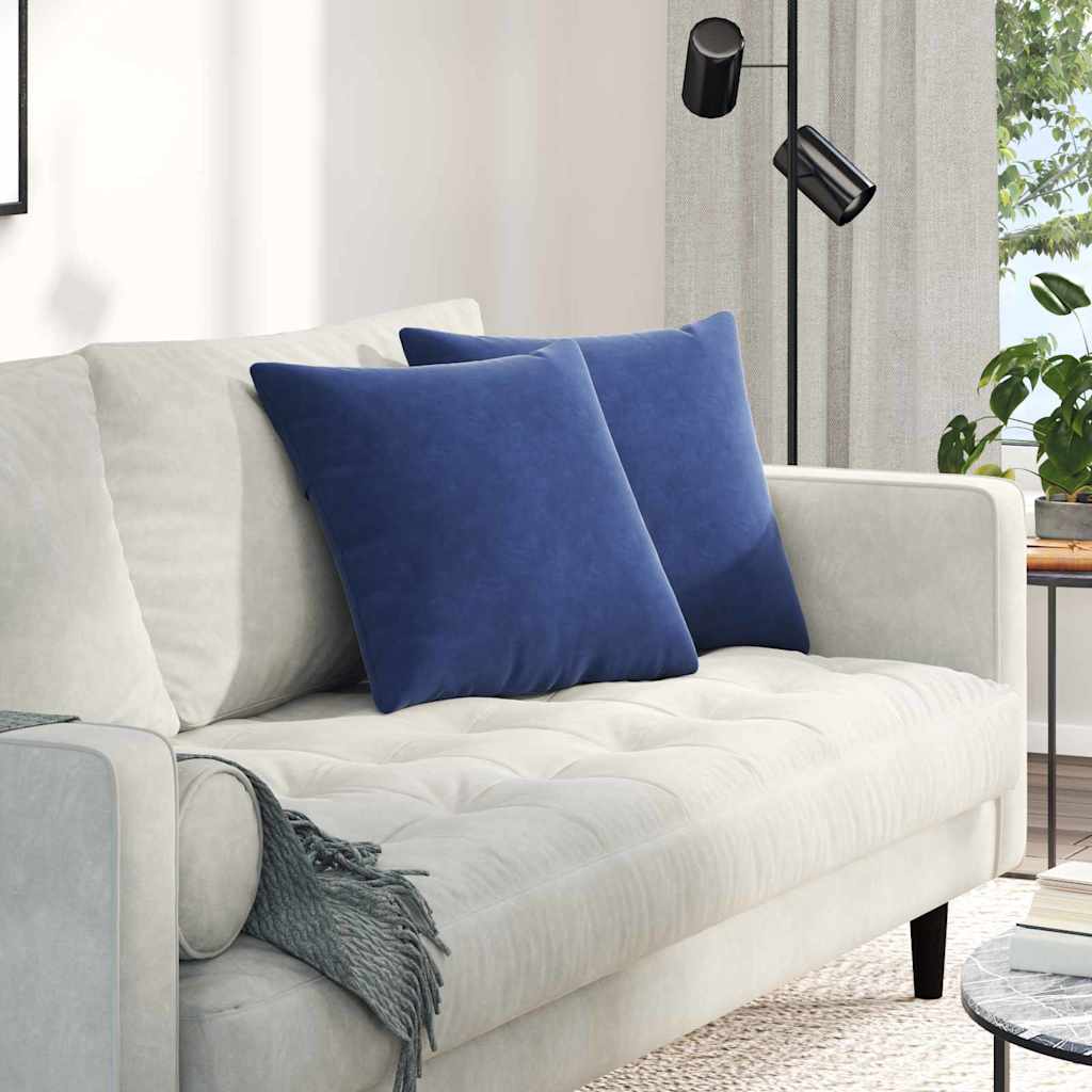 Vidaxl sofa kussens 2 stuks politieblauw 45 x 45 cm cordstof
