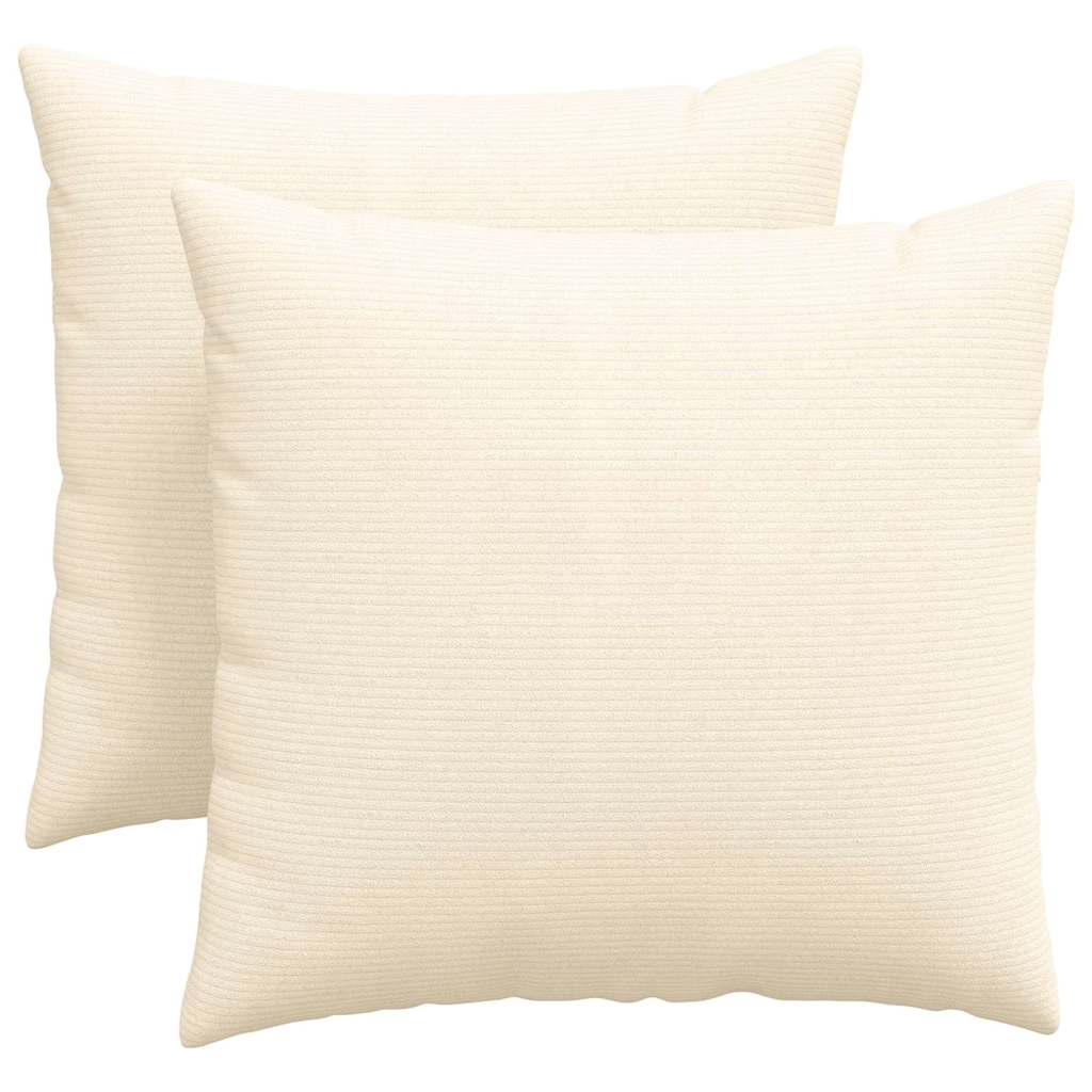 Vidaxl sofa kussens 2 stuks crème 45 x 45 cm cordstof