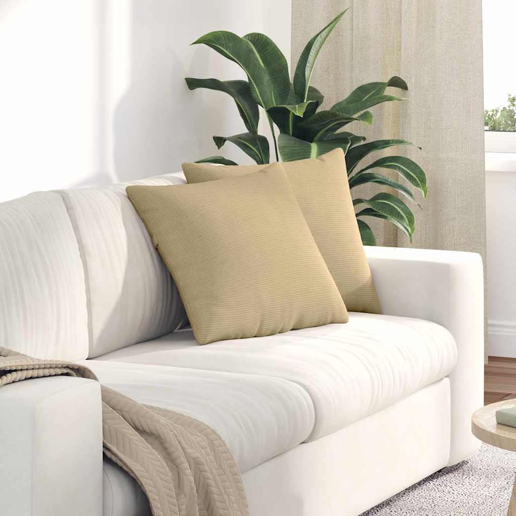 Vidaxl sofa kussens 2 stuks grijs groen 45 x 45 cm cordstof