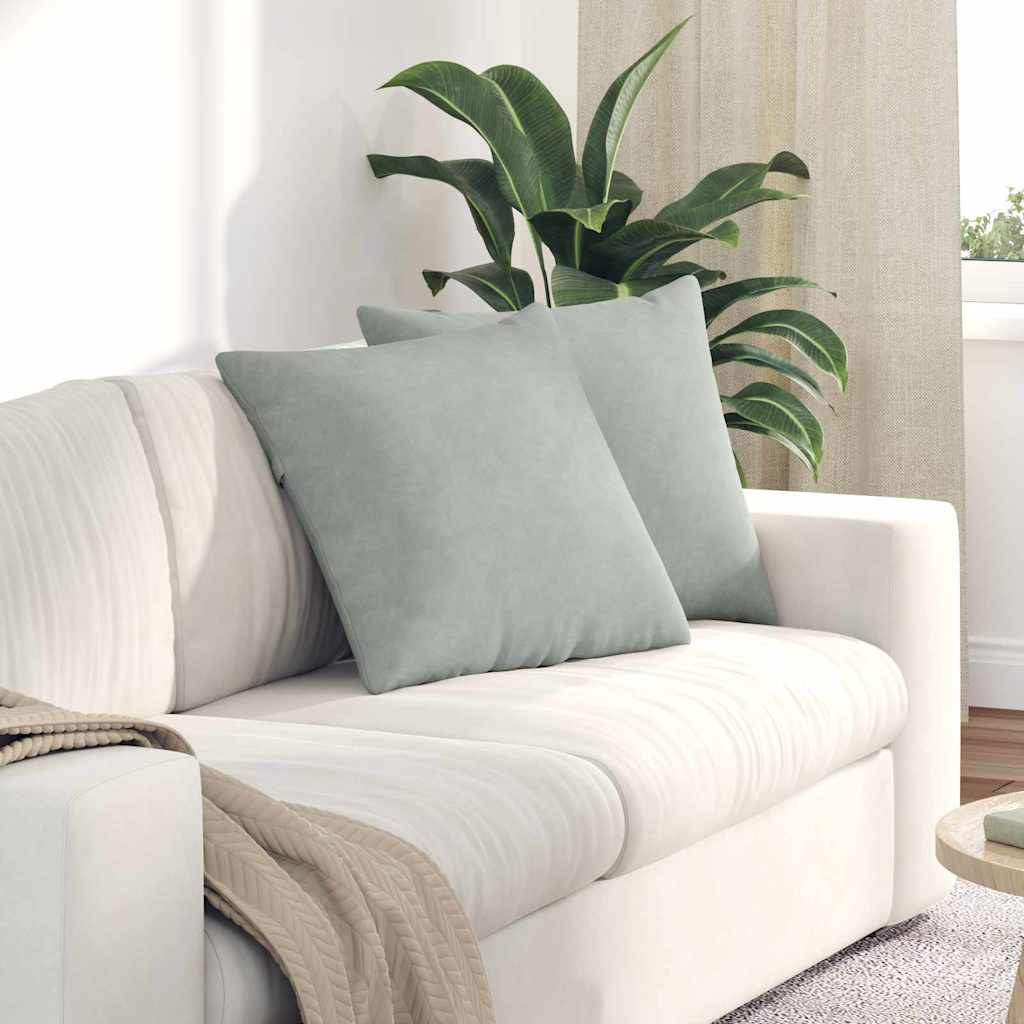 Vidaxl sofa kussens 2 stuks lichtgrijs 50 x 50 cm cordstof