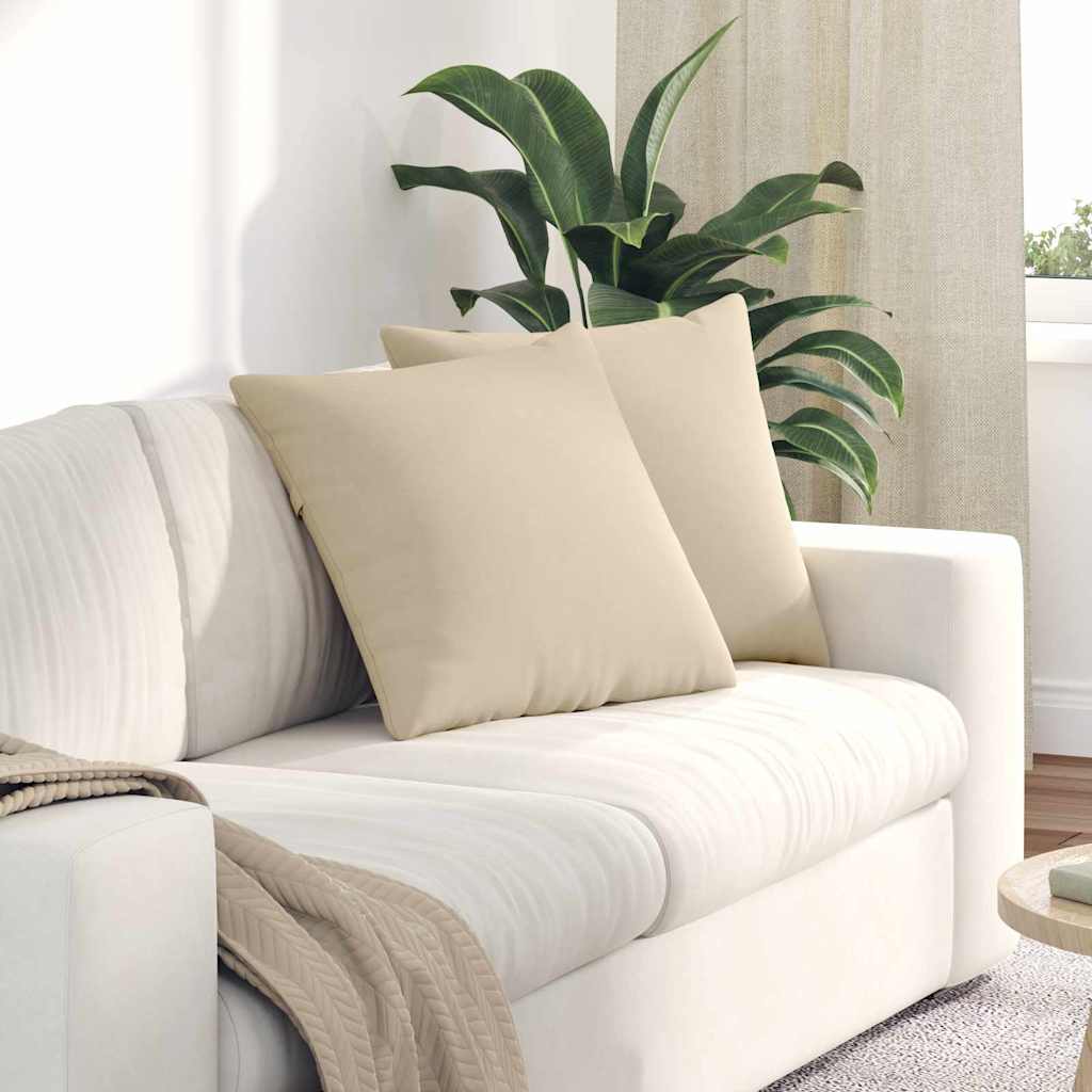Vidaxl sofa kussens 2 stuks crème 50 x 50 cm stof