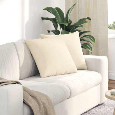Vidaxl sofa kussens 2 stuks crème 50 x 50 cm cordstof