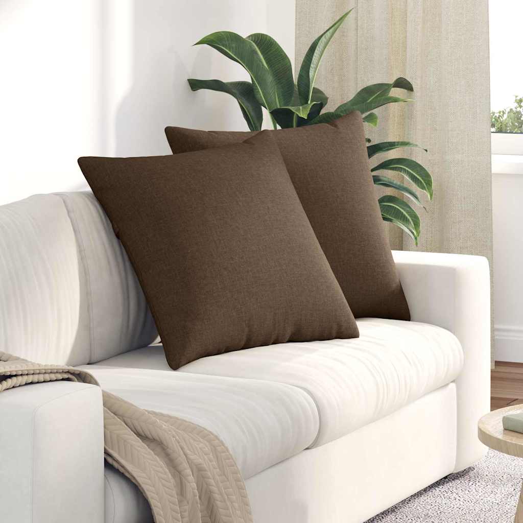 Vidaxl sofa kussens 2 pcs bruin 80 x 80 cm stof