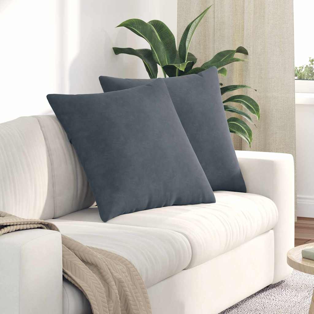 Vidaxl sofa kussens 2 stuks donkergrijs 80 x 80 cm cordstof